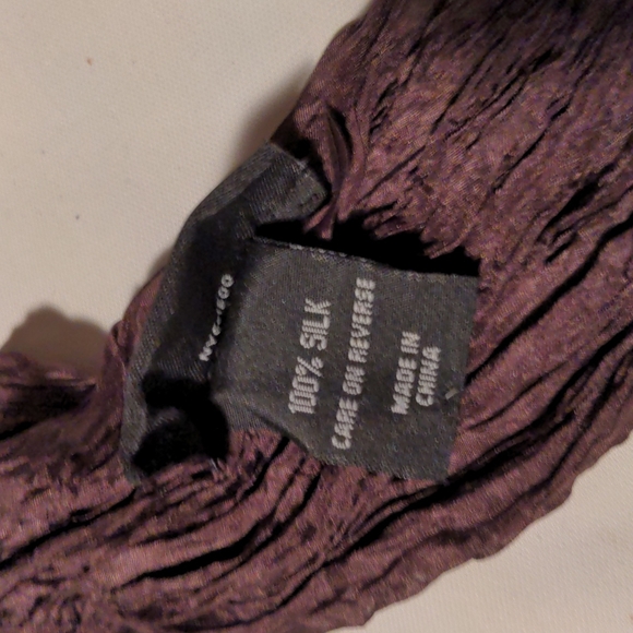 New York & Company 100% Silk 72" Mocha Mousse Crinkle Scandi Scarf 🔥HP 11-19-24 - Picture 3 of 8